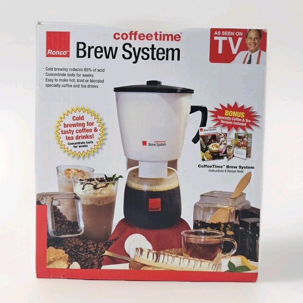 Ronco Coffeetime Cold Brewing System Model CT1000WHGEN Brewer As Seen on TV